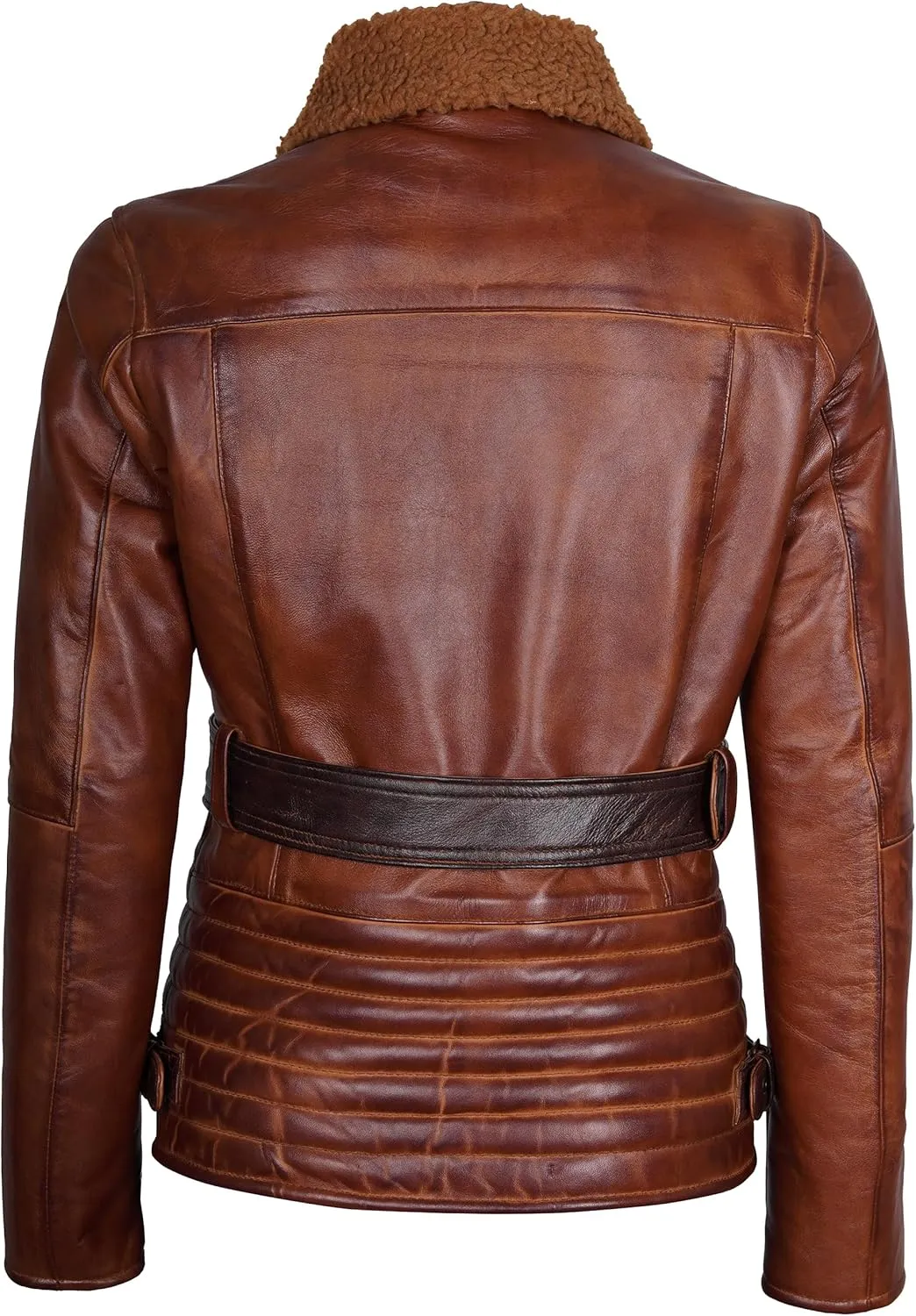 fjackets Leather Sherpa Jackets For Womens - Real Lambskin Shearling Jacket Womens