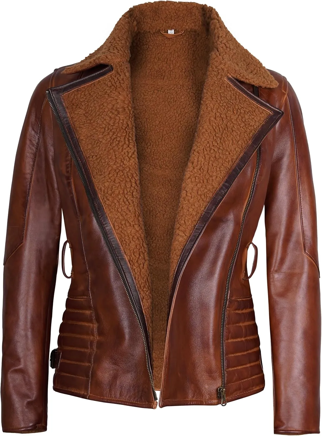 fjackets Leather Sherpa Jackets For Womens - Real Lambskin Shearling Jacket Womens