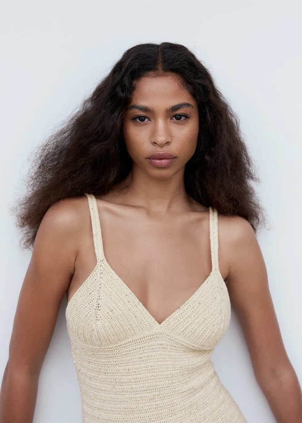 Knitted dress Mango Loren, nude