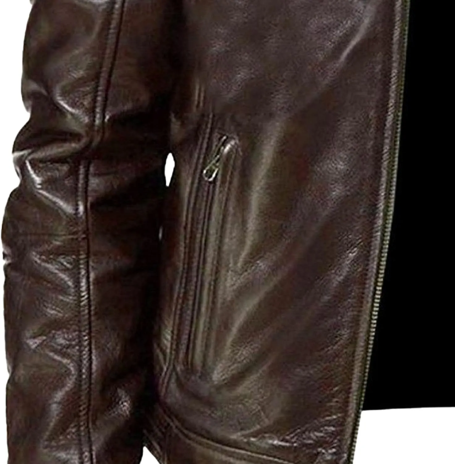Men Slim Fit Motorcyle Leather Jacket Zip-Up Windbreaker Leather Jackets Lightweight PU Vintage Biker Coat