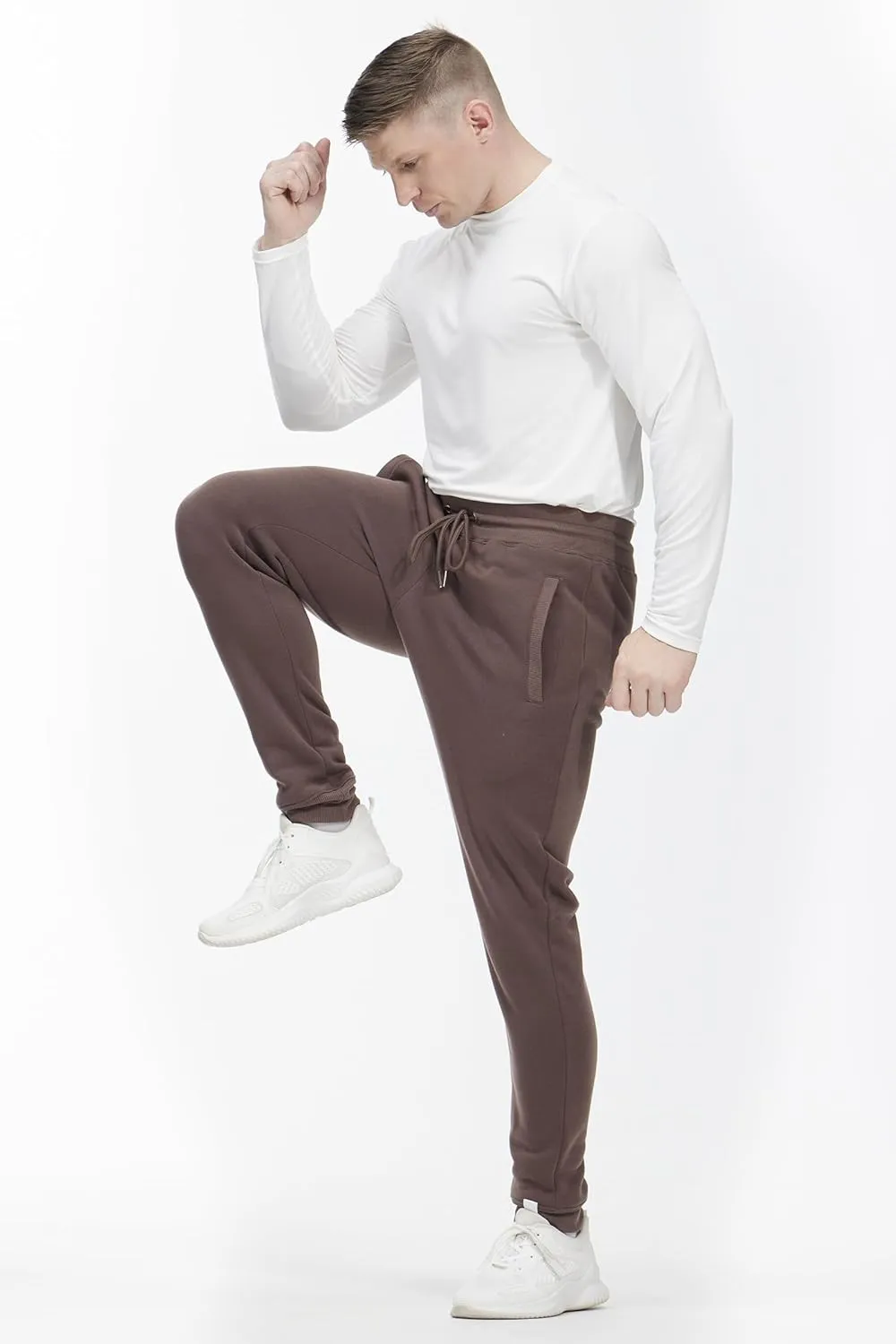 Mens Sweatpants with Pockets, 3 Pack Fleece Casual Jogger for Men Athletic Pants with Drawstring