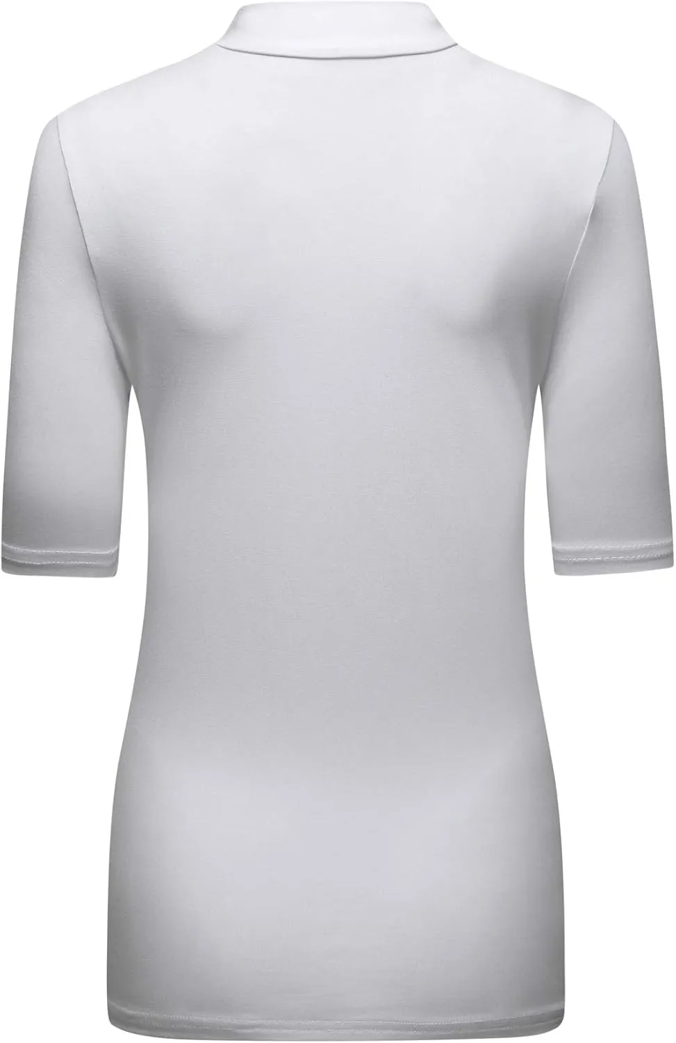 OThread & Co. Women's Half Sleeve Mock Neck T-Shirt Basic Stretch Layer Comfy Casual Top