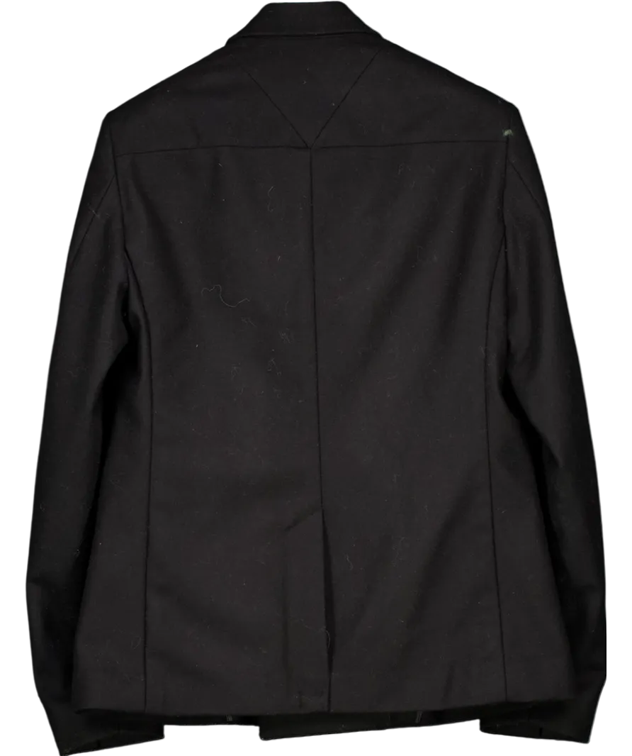Represent Black Double Breasted Wool Blend Jacket UK XS