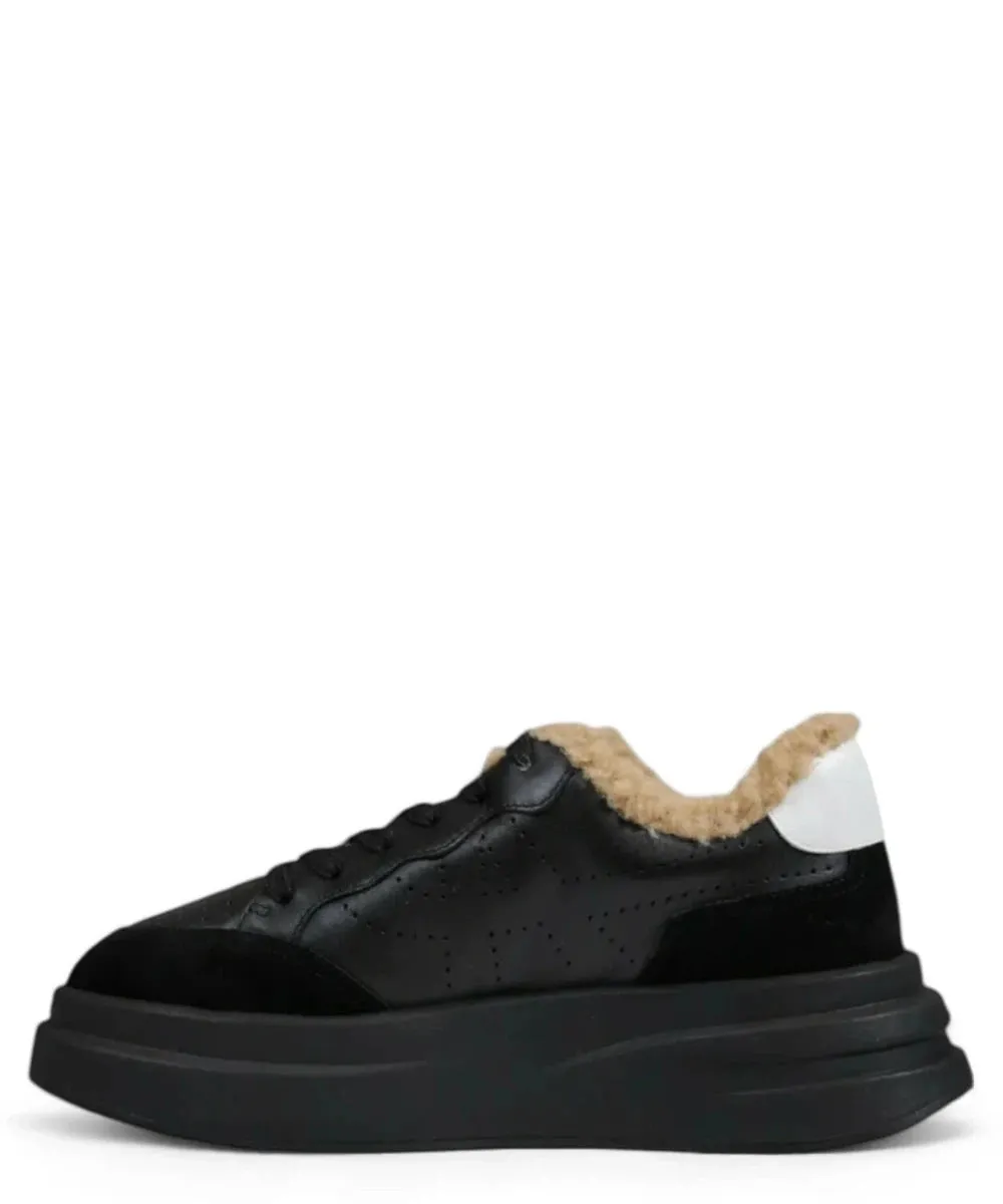 Sneakers Impuls Fur Nere con Suola Rialzata