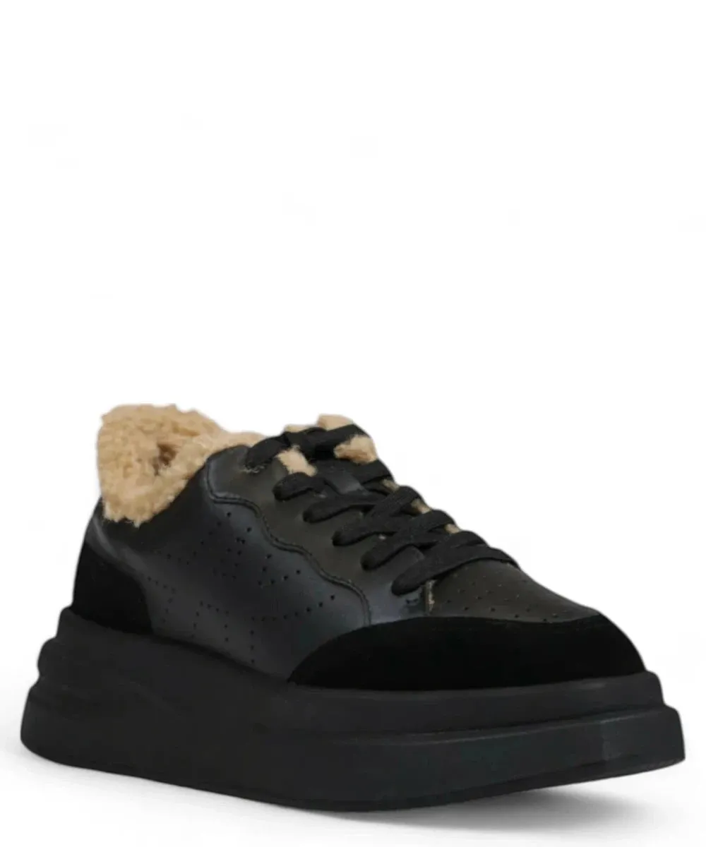 Sneakers Impuls Fur Nere con Suola Rialzata