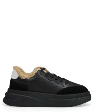 Sneakers Impuls Fur Nere con Suola Rialzata