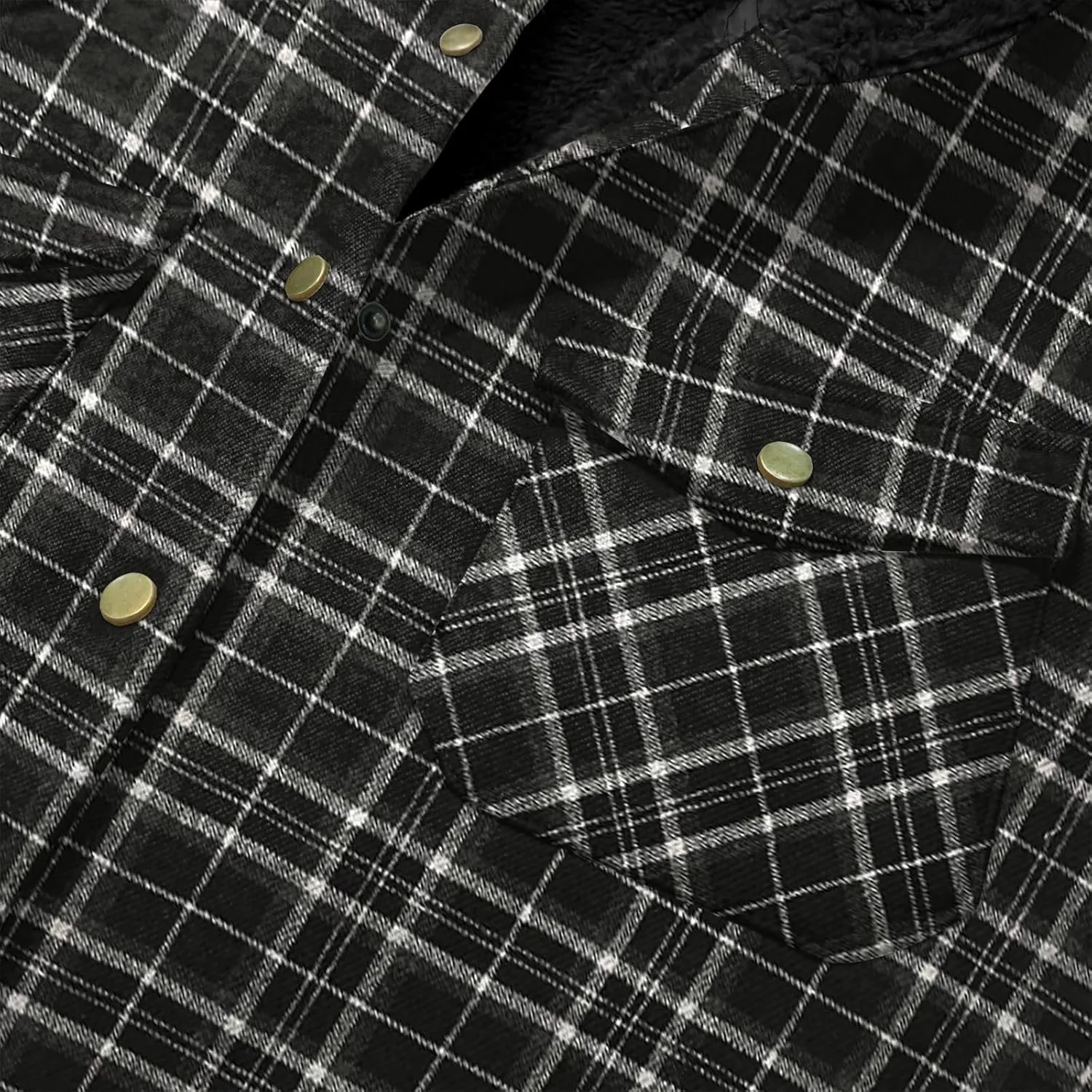 [Updated with Pockets] Womens Plaid Fleece Jacket Long Sleeve Button Down Hooded Jackets Warm Coat for Winter Fall