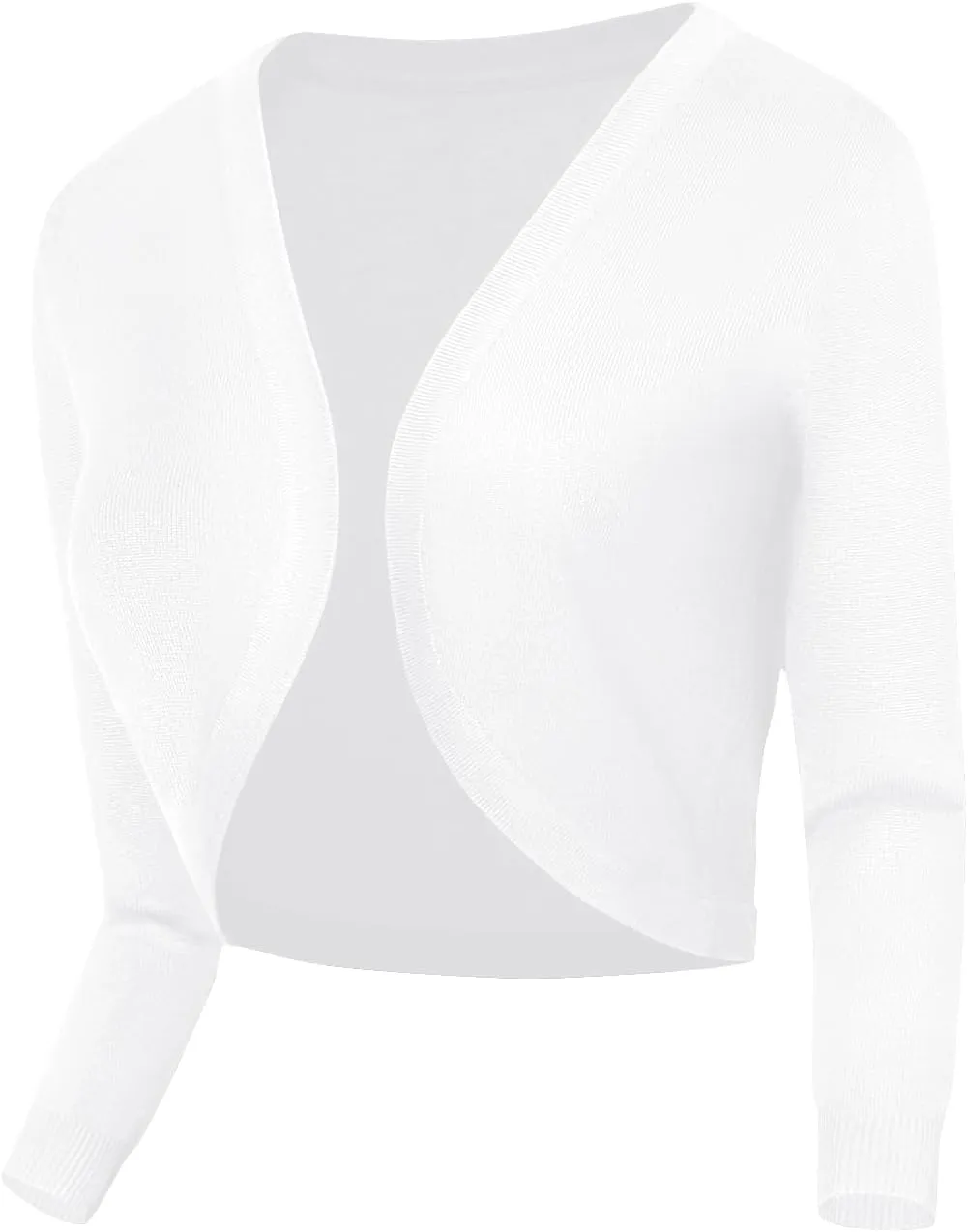 Urban CoCo Women's Cropped Cardigan V-Neck Button Down Knitted Sweater 3/4 Sleeve