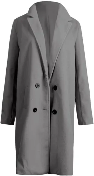 Winter Coats for Women Basic Essential Double Breasted Midi Wool Blend Pea Coats 2022 Blazer Jackets for Women Winter Coat